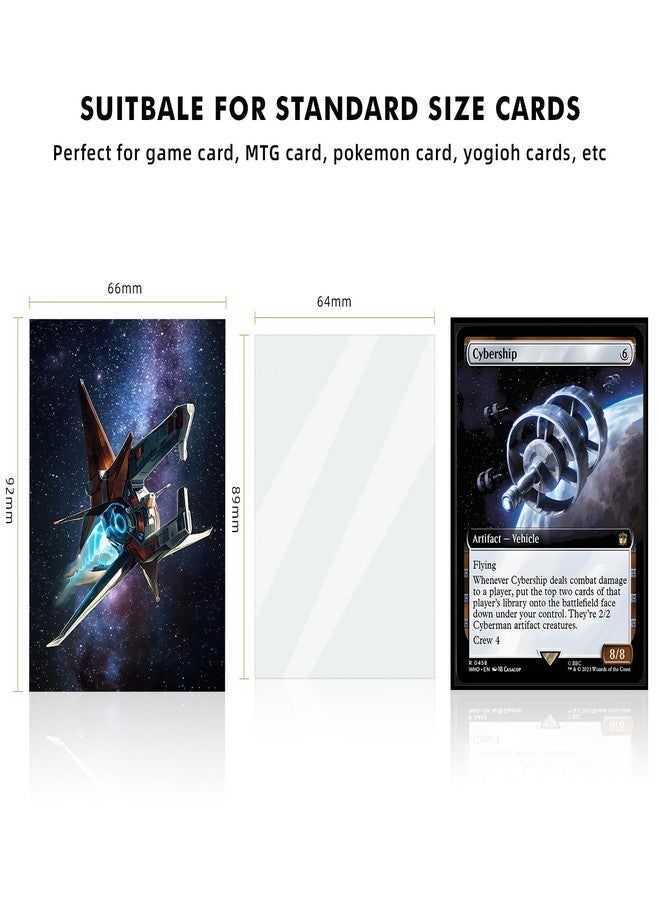 Katomula 100 MTG Card Sleeves with 100 Inner Sleeve, Textured Back Art Sleeves, Fit Standard Size Cards-Spaceship - Image 3